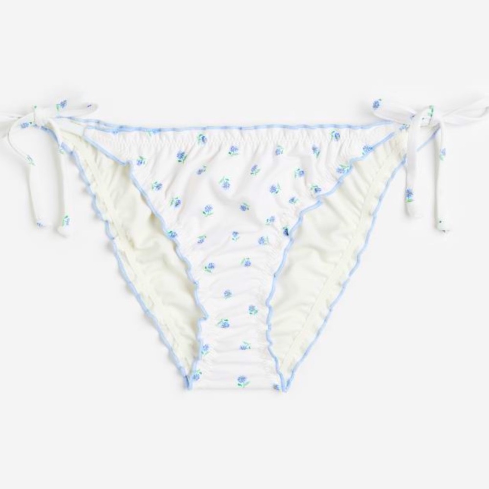 H&M Tie Floral/White Bikini Bottom - Size 6